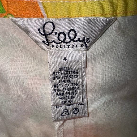 Lilly Pulitzer Fruit Print Orange Cherries Bananas A-Line Skort Sz 4 VGUC - Picture 7 of 10